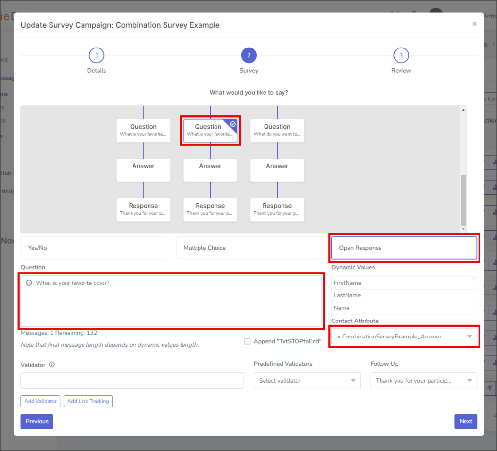 Survey Question 4 - Create Question