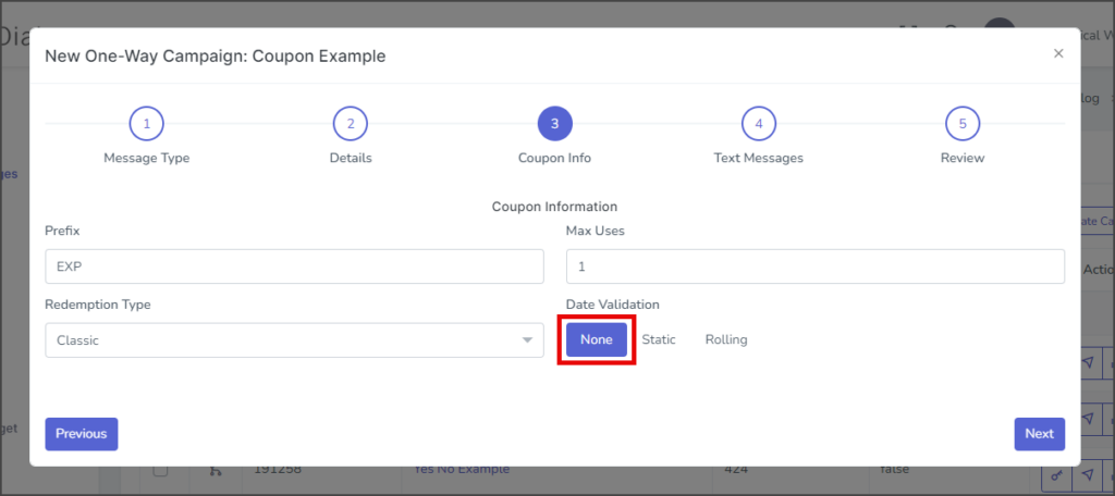 Classic Coupon - Date Validation is None