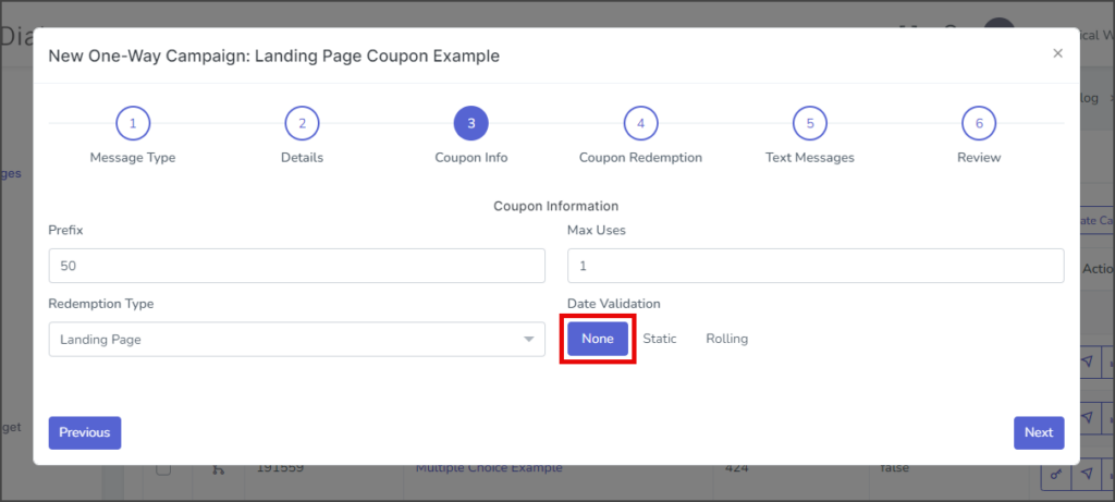 Landing Page Coupon - Date Validation is None