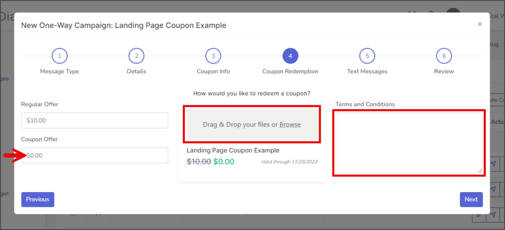 Landing Page Coupon - Complete Coupon Redemption Page