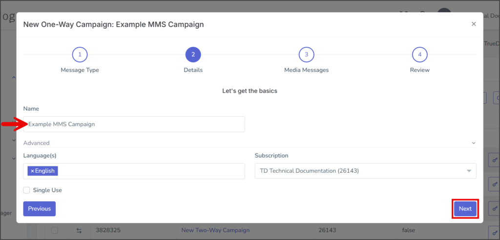 Enter Campaign Name