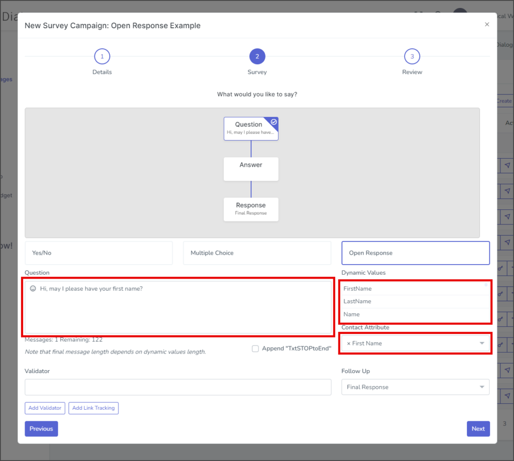 Survey - Create Question