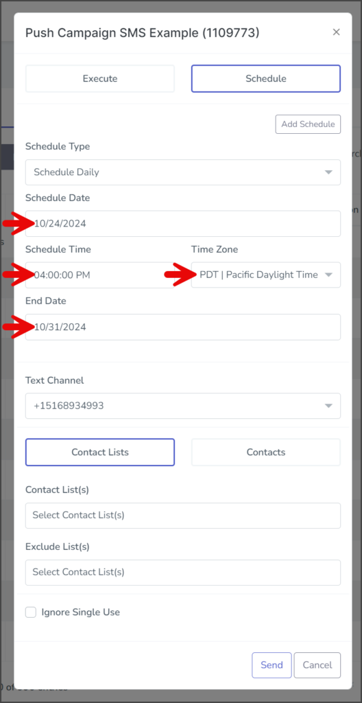 Set Daily Recurring Schedule