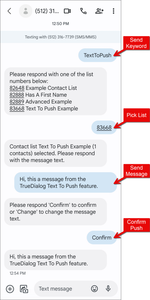 Text To Push Set Up On Phone