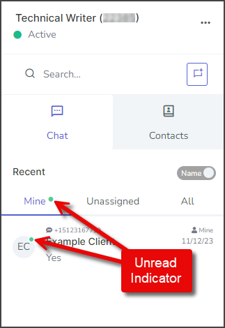 Unread Message Indicator