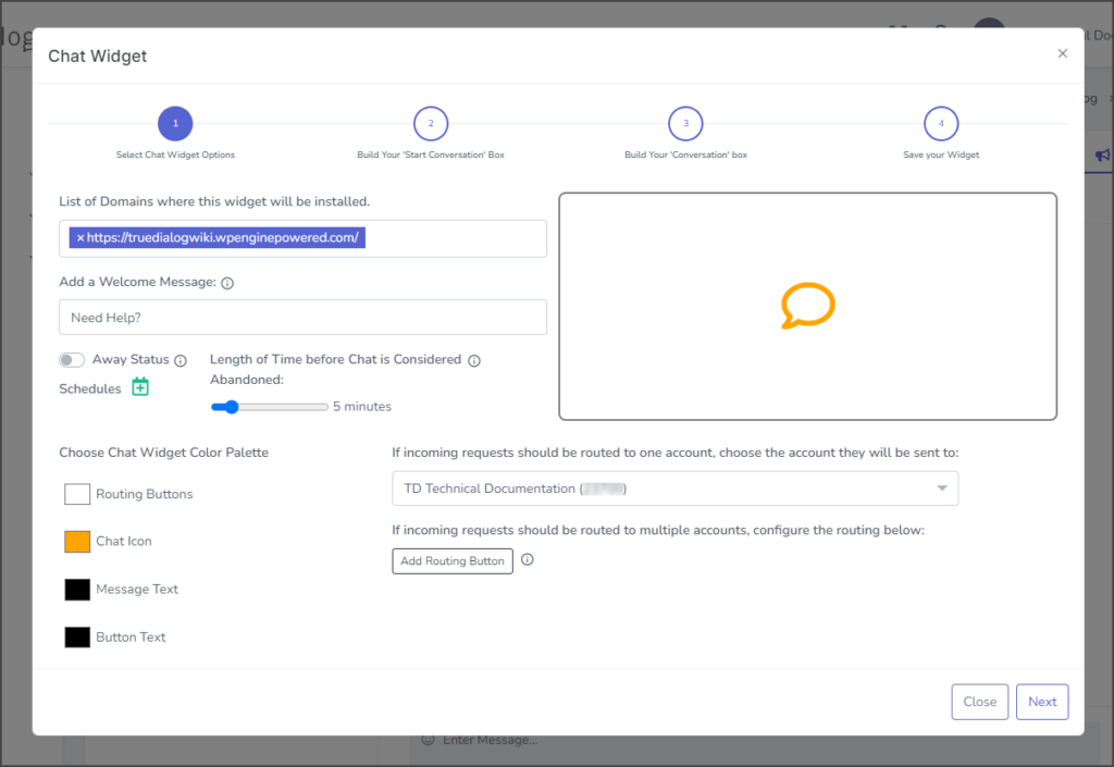 Edit Chat Widget