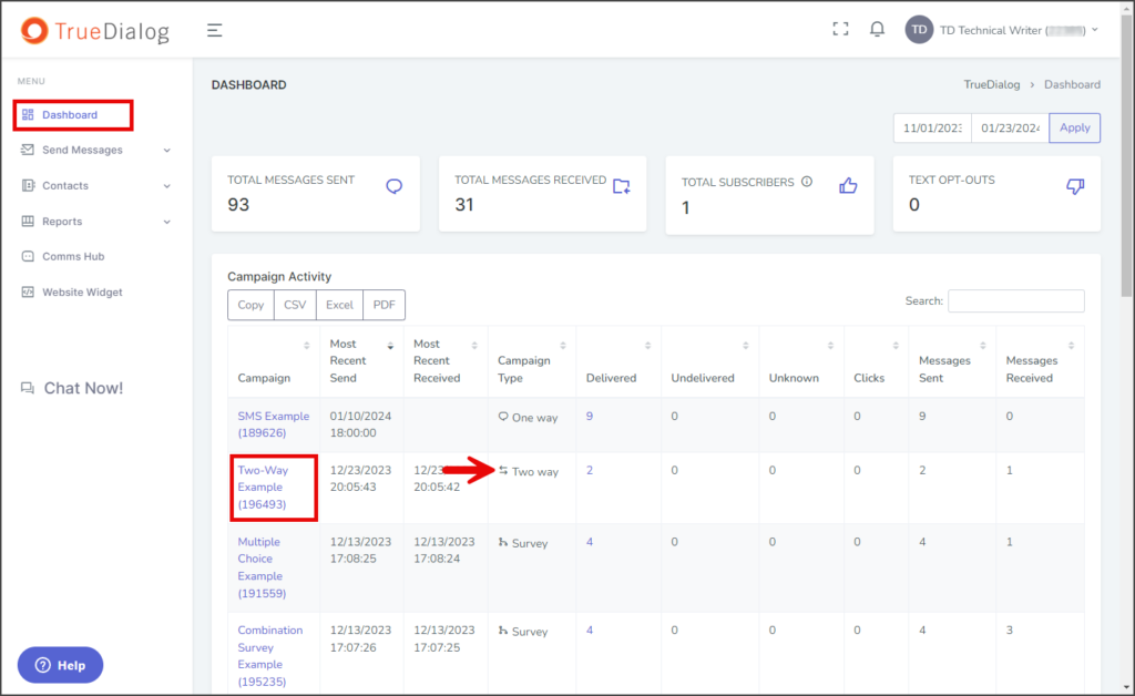 Navigate to Campaign Details Page