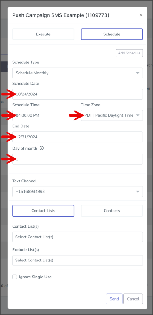 Set Monthly Recurring Schedule