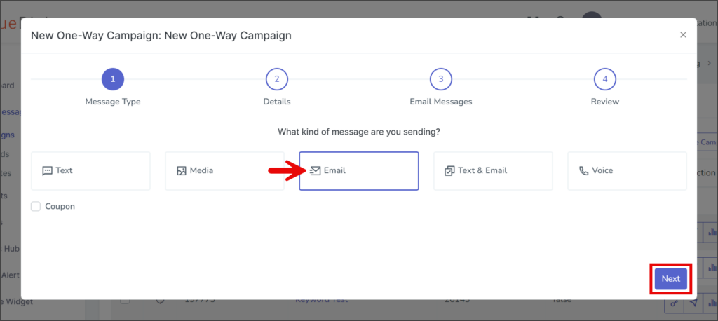 Select Email Campaign