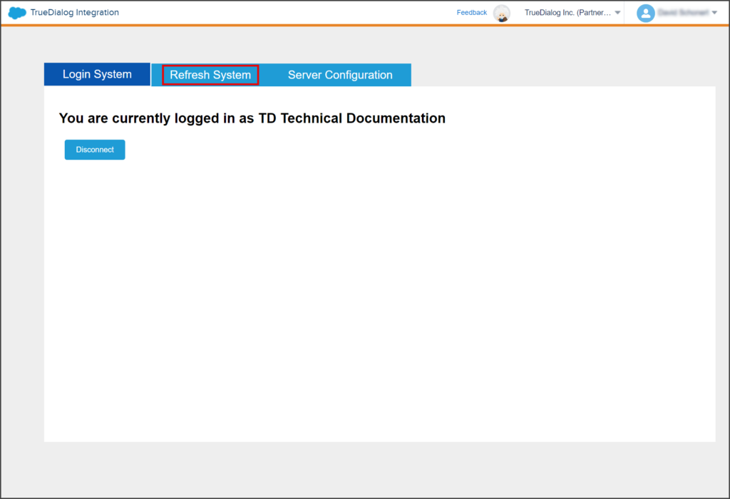 Click Refresh System