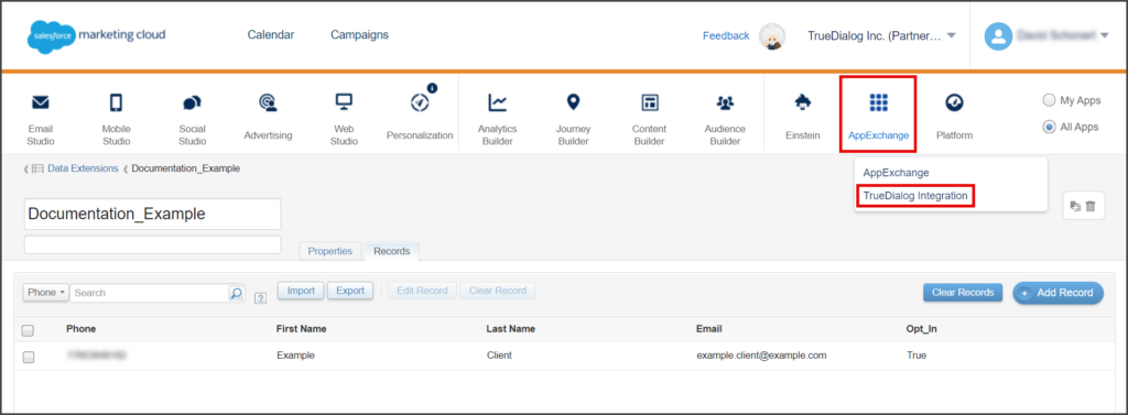 Click TrueDialog Integration