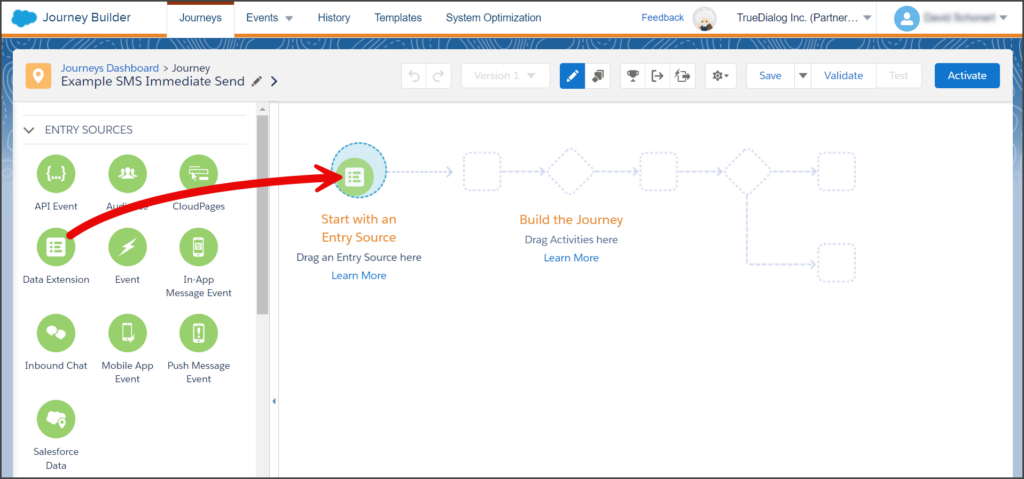 Drag Data Extension to Canvas