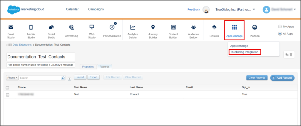 Click TrueDialog Integration