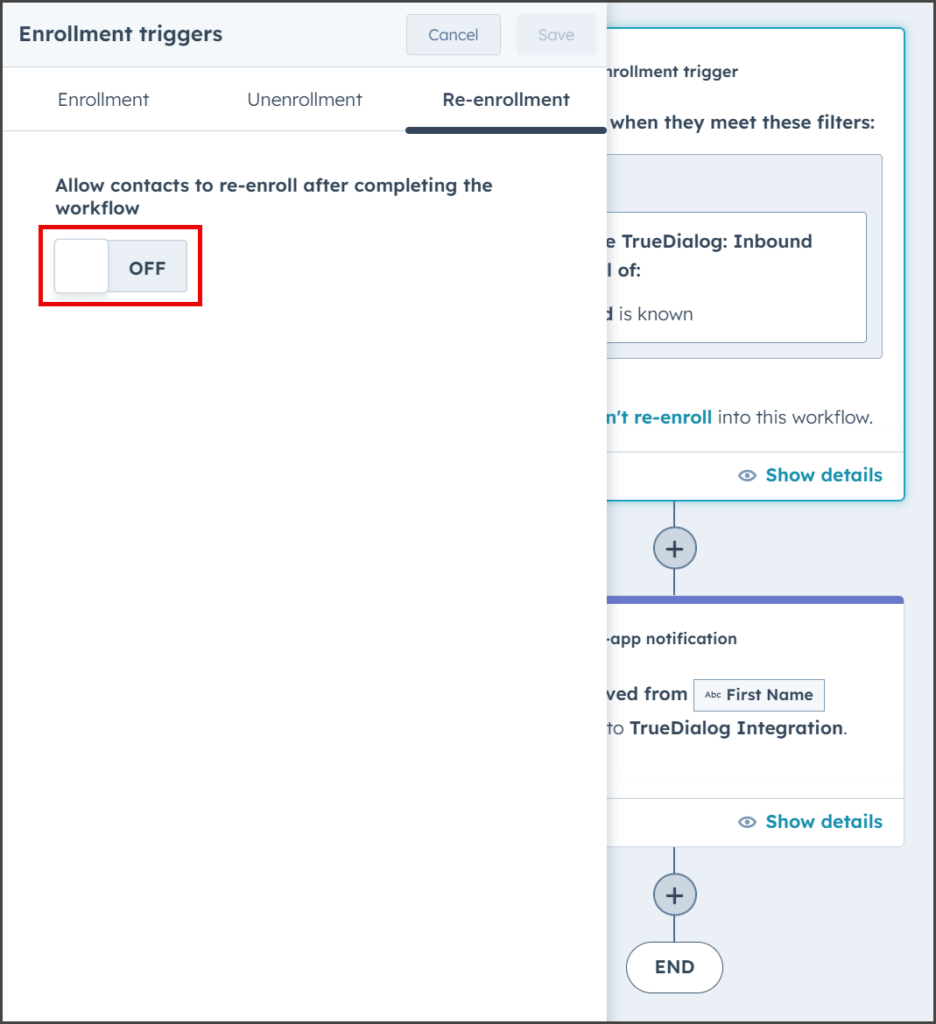 Toggle Re-enrollment