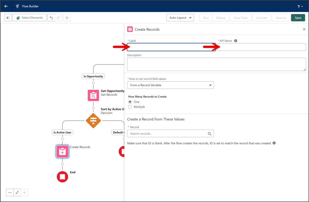 Enter Label and API Name