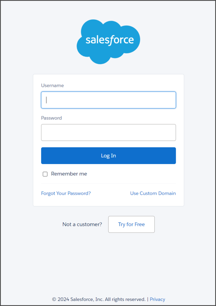Log In To Salesforce