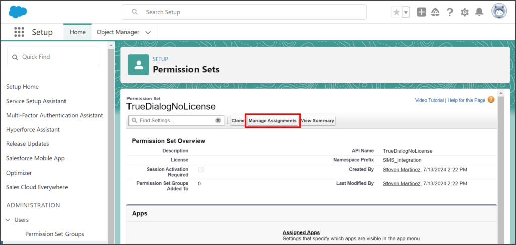 Click Manage Assignments