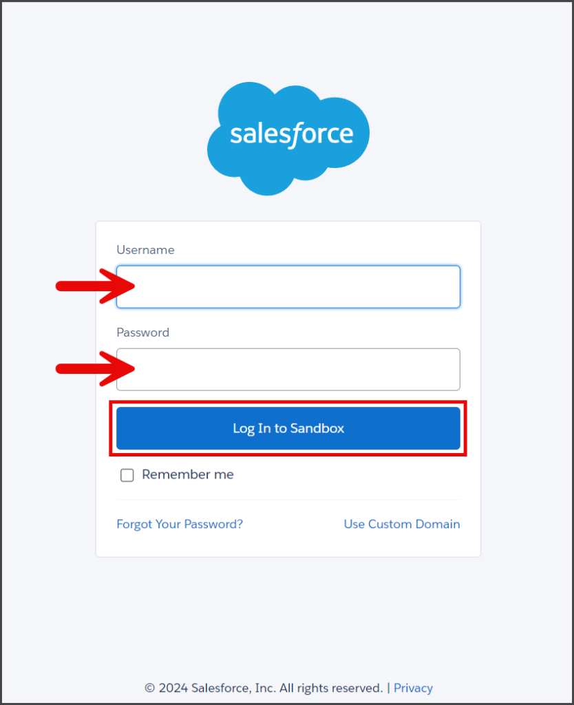 Enter Username and Password