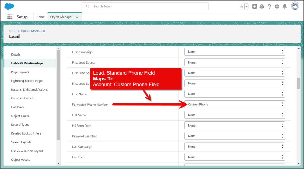 Formatted Phone Number Maps To Custom Phone