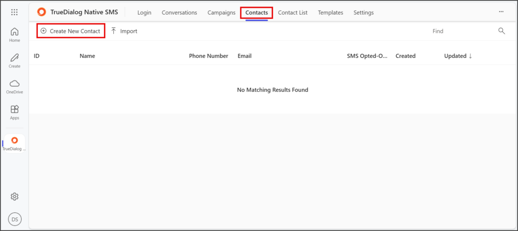 Click Create New Contact