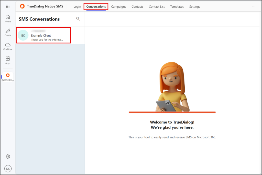 Select Conversations Tab
