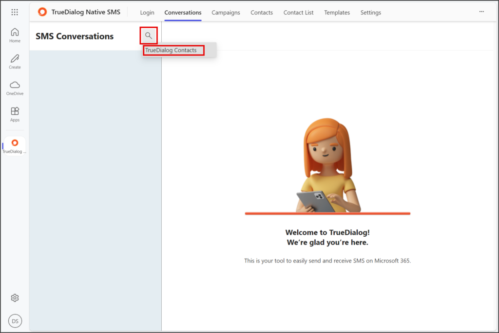 Click TrueDialog Contacts