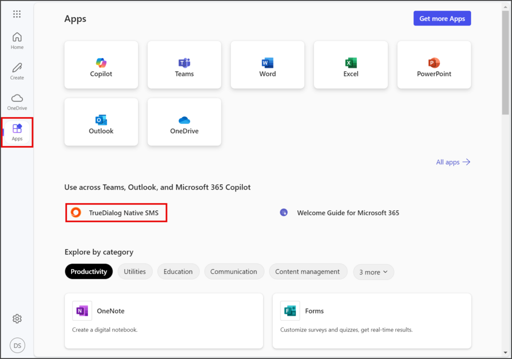 Click TrueDialog App