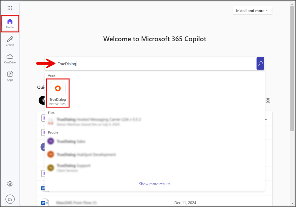 Search For TrueDialog App