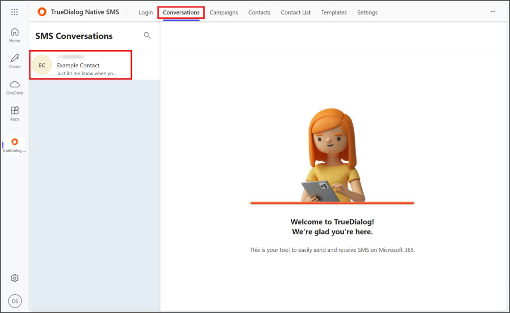 Select Conversations Tab
