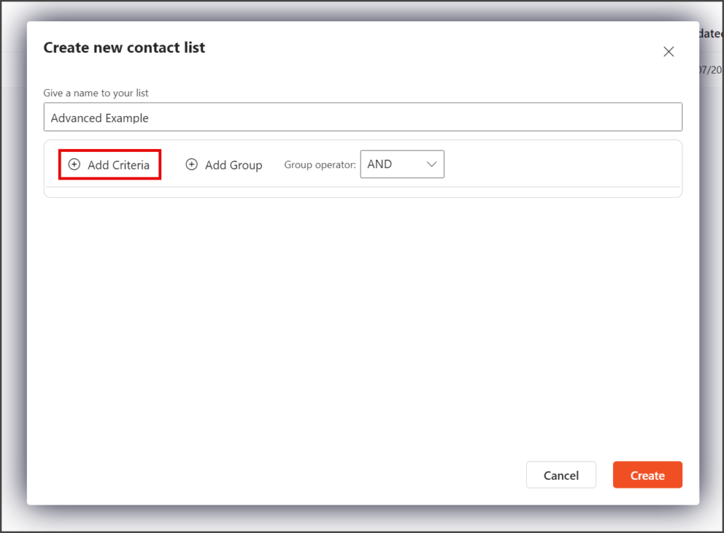 Click Add Criteria