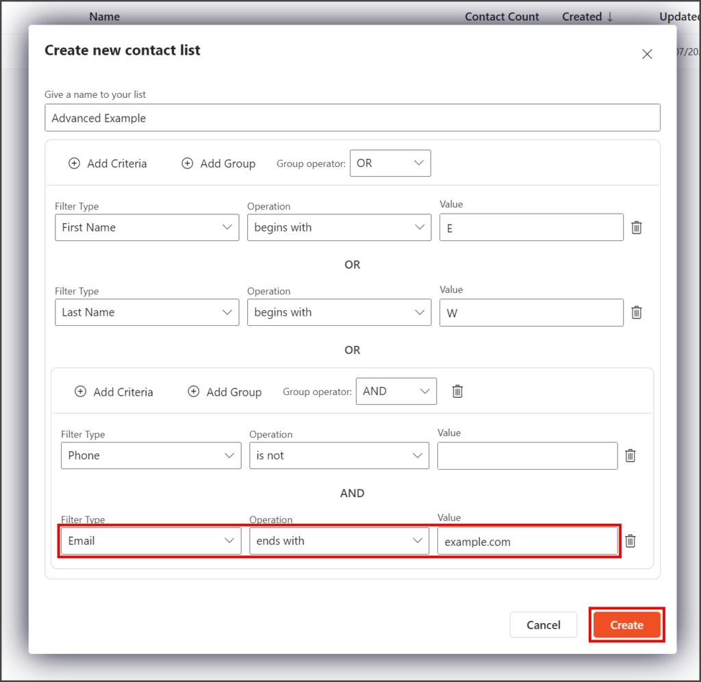 Enter Criteria Values