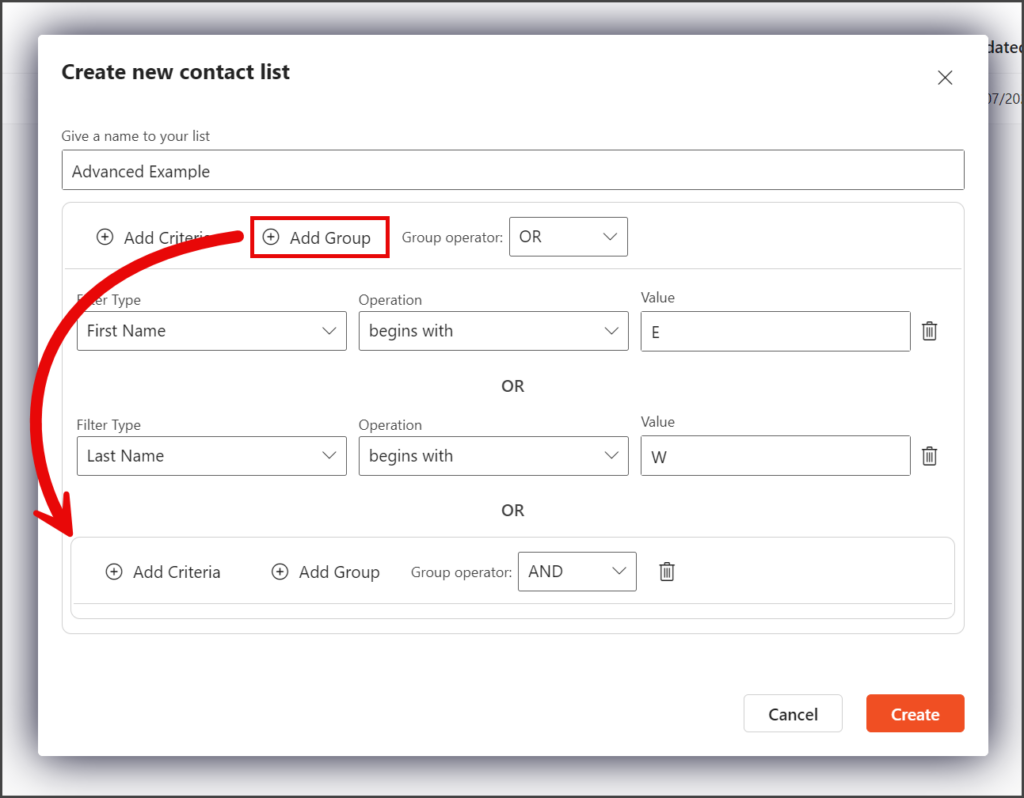 Click Add Group