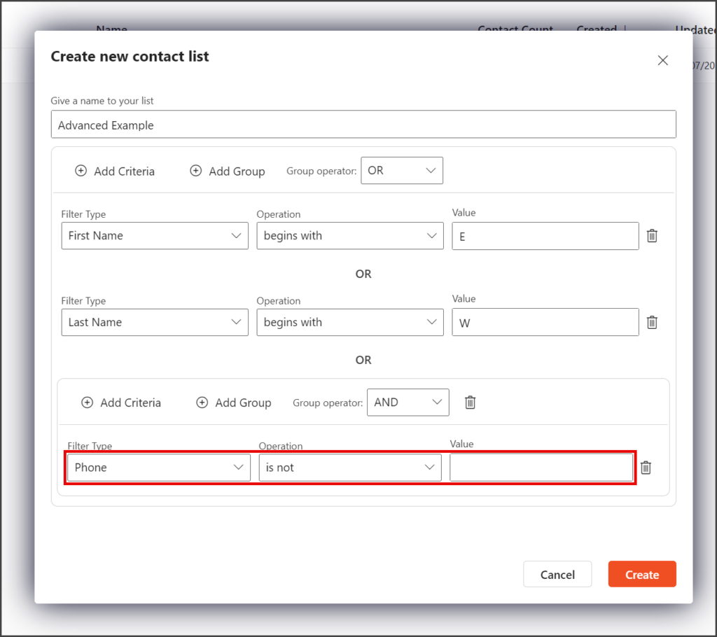 Enter Criteria Values