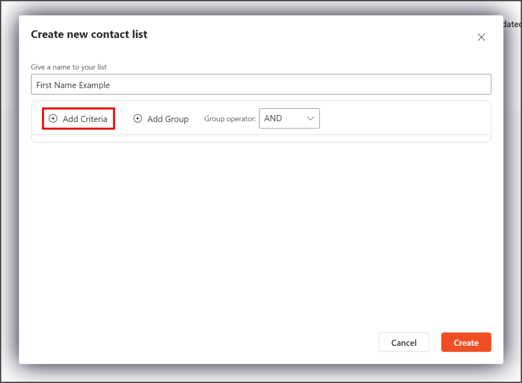 Click Add Criteria