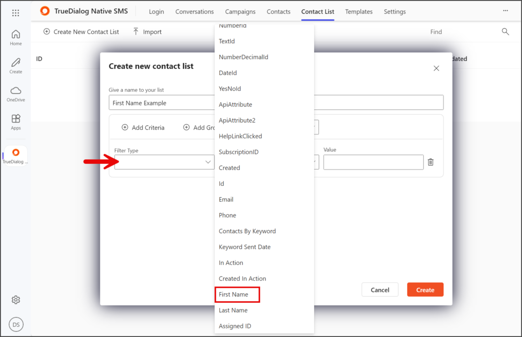 Select Filter Type