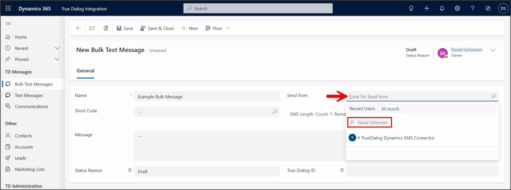 Select The Send From Account