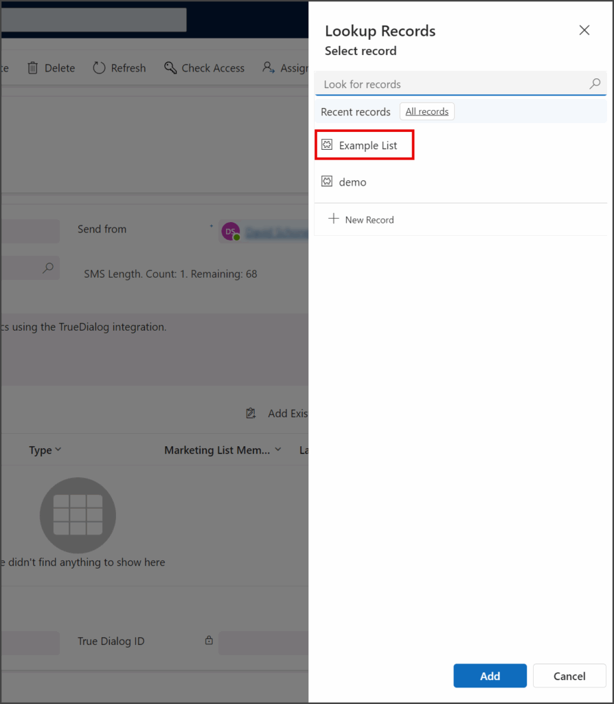 Select A Marketing List