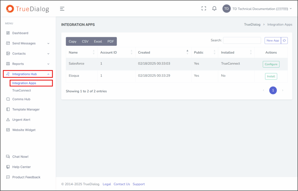 Navigate to Integration Apps