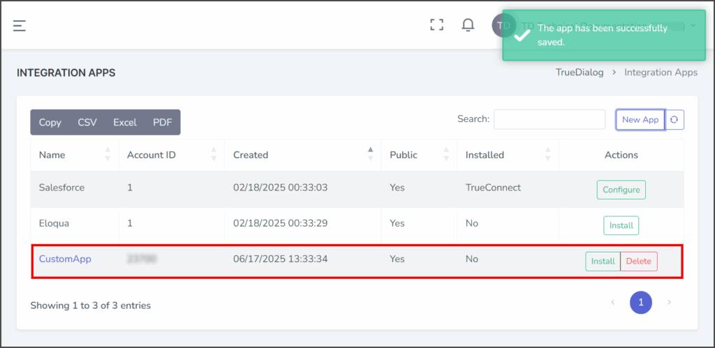 CustomApp Created