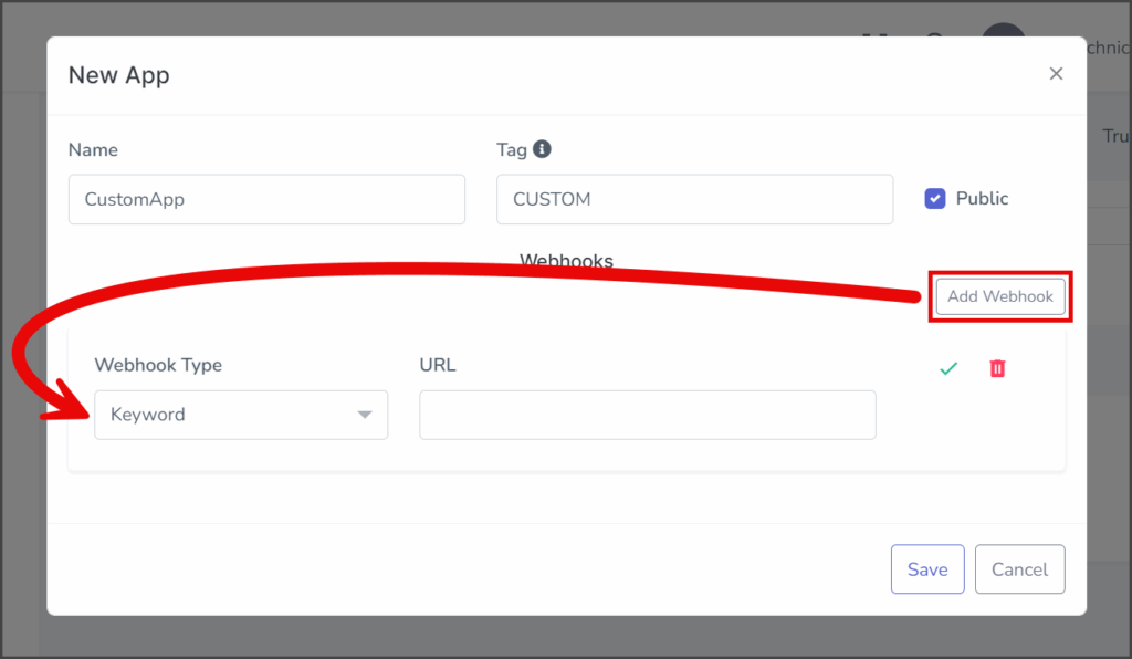 Click Add Webhook