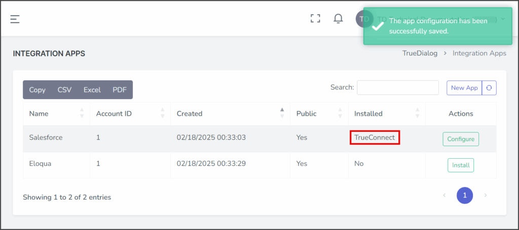 TrueConnect Connection Type