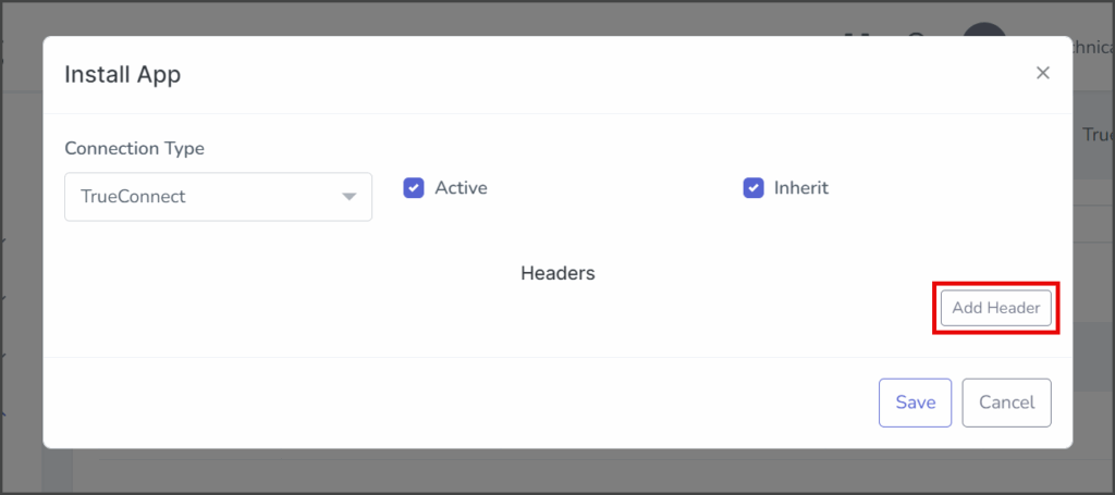 Click Add Header