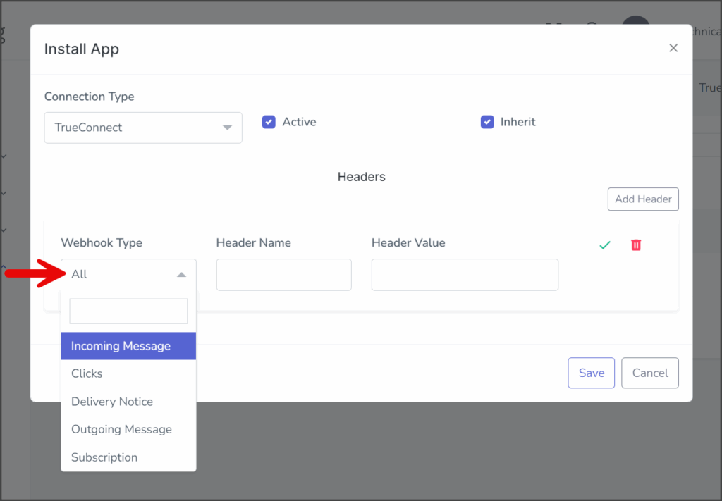 Select Webhook Type
