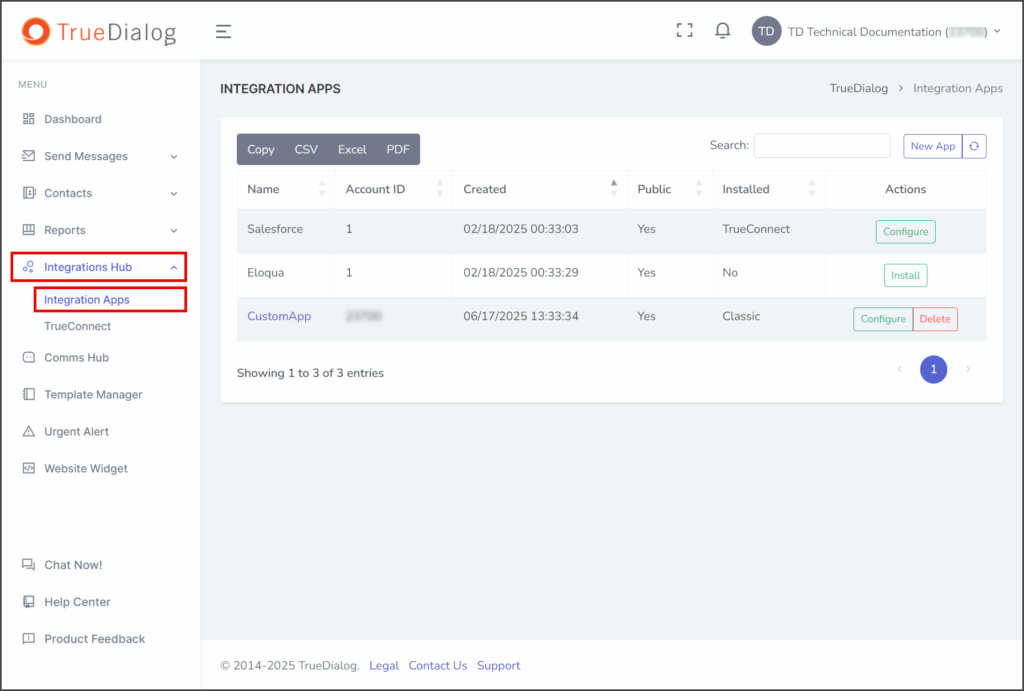 Navigate to Integration Apps