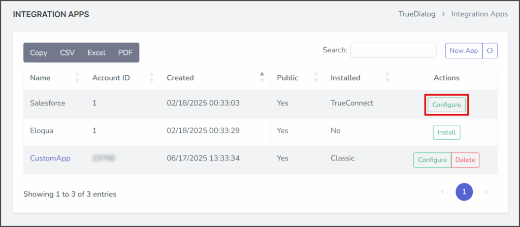 Click Configure